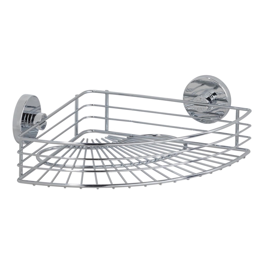 WENKO 20887100 - Półka VACUUM-LOC RUND STAH 31x22,5 cm, chrom błyszczący