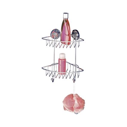 WENKO 20888100-Półka narożna VACUUM-LOC RUND STAH 22,5x29,5 cm chrom błyszczący
