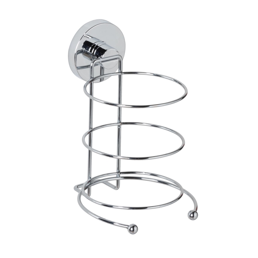 WENKO 20896100 - Uchwyt na suszarkę do włosów VACUUM-LOC MILAZZO 12x17 cm, błyszczący chrom
