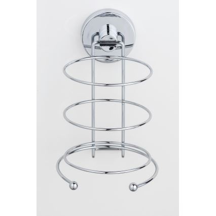 WENKO 20896100 - Uchwyt na suszarkę do włosów VACUUM-LOC MILAZZO 12x17 cm, błyszczący chrom