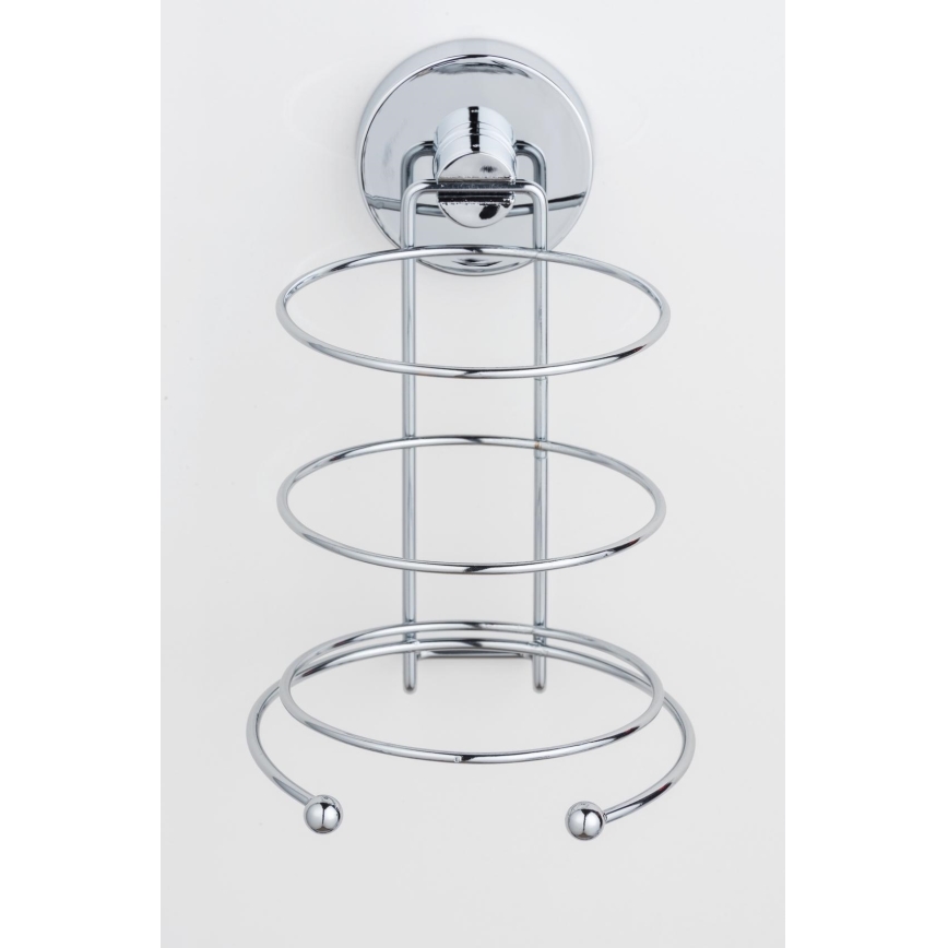 WENKO 20896100 - Uchwyt na suszarkę do włosów VACUUM-LOC MILAZZO 12x17 cm, błyszczący chrom