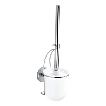 WENKO 20898100-Szczotka WC VACUUM-LOC MILAZZO 10x34 cm stal nierdzewna/błyszczący chrom/biały