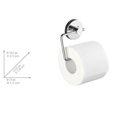 WENKO 20899100 - Uchwyt na papier toaletowy VACUUM-LOC MILAZZO 13 x 10,5 cm, chrom błyszczący