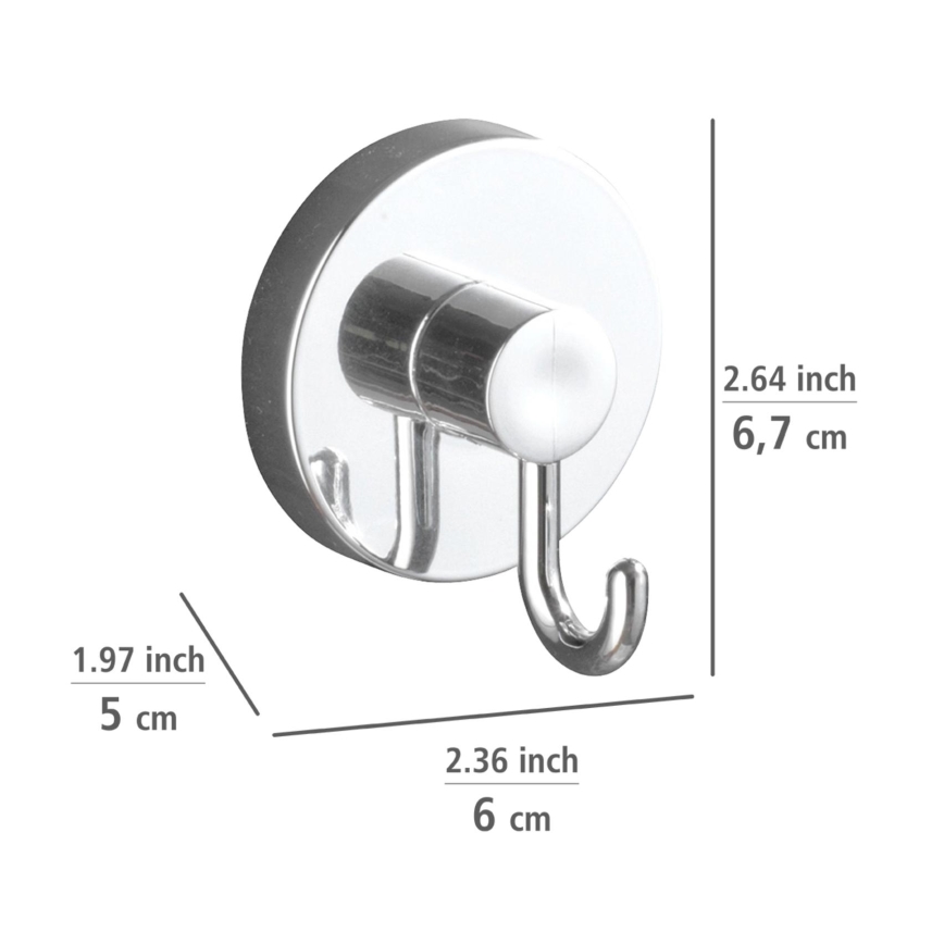 WENKO 20900100-Haczyk VACUUM-LOC okrągły stalowy 6x6,7 cm chrom błyszczący
