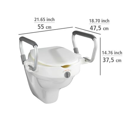 WENKO 20924100-Deska sedesowa SECURA 55x47,5 cm biała/srebrna