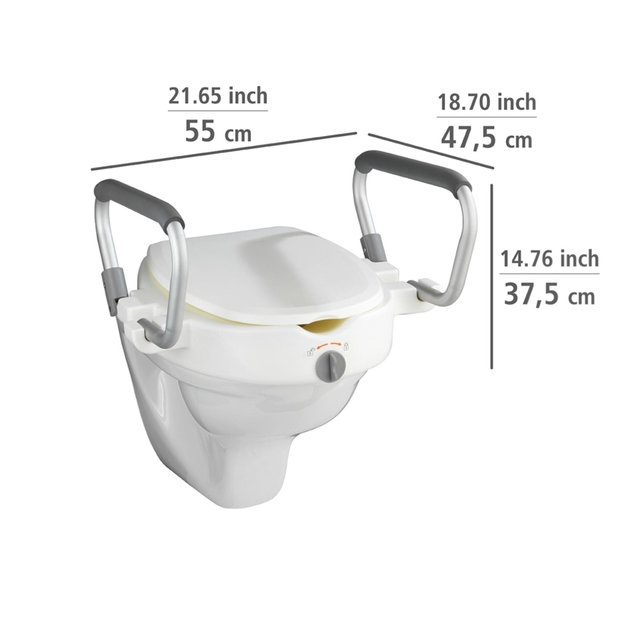 WENKO 20924100-Deska sedesowa SECURA 55x47,5 cm biała/srebrna