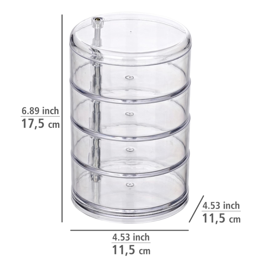 WENKO 20990100 - Organizer TOWER 11,5x17,5 cm przezroczysty