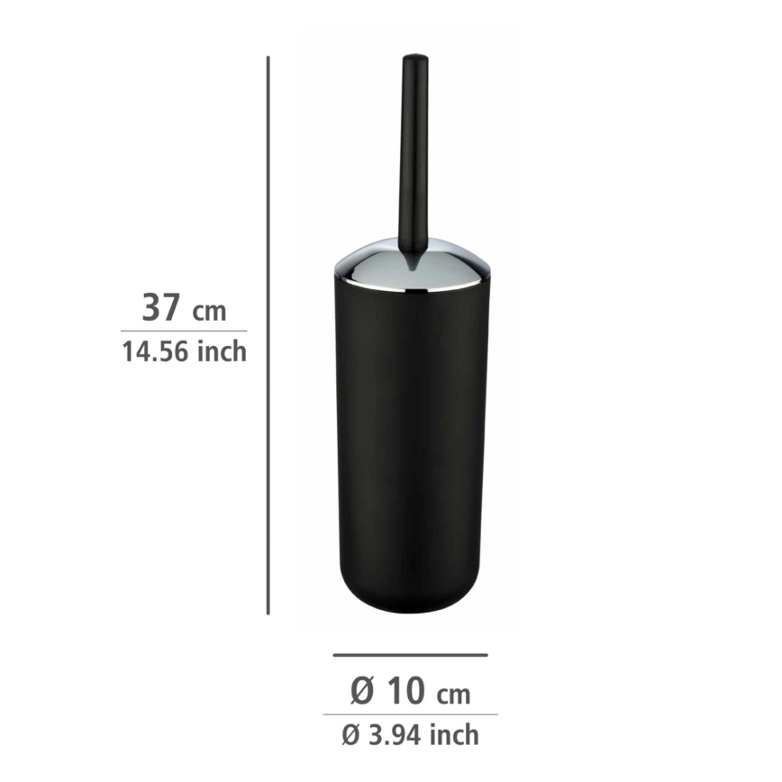 WENKO 21210100 - Szczotka WC BRASIL 10x37 cm czarna/błyszczący chrom