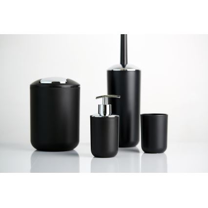 WENKO 21211100 - Kosz na śmieci BRASIL 14x21 cm czarny/błyszczący chrom