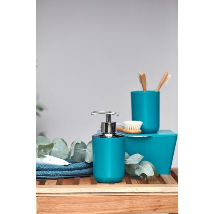 WENKO 21224100 - Dozownik mydła BRASIL 7,3x16,5 cm turkusowy/chrom błyszczący
