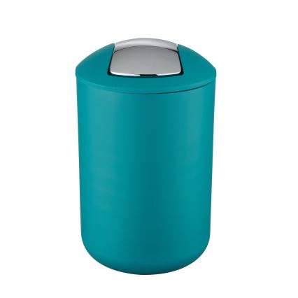 WENKO 21227100 - Kosz na śmieci BRASIL 19,5 x 31 cm turkusowy/błyszczący chrom