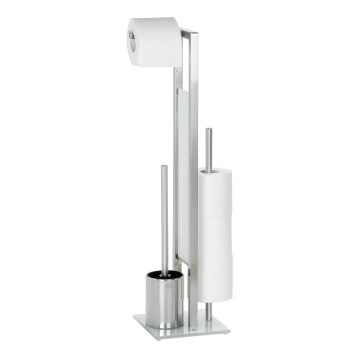 WENKO 21564100 - Szczotka do WC RIVALTA 18x70 cm stal nierdzewna/srebrny/biały/czarny