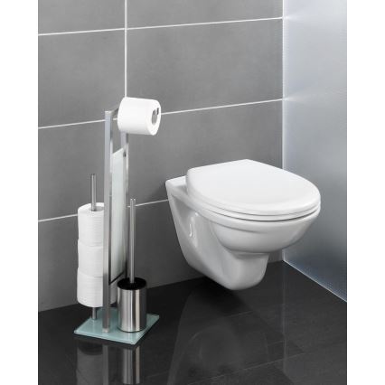 WENKO 21564100 - Szczotka do WC RIVALTA 18x70 cm stal nierdzewna/srebrny/biały/czarny