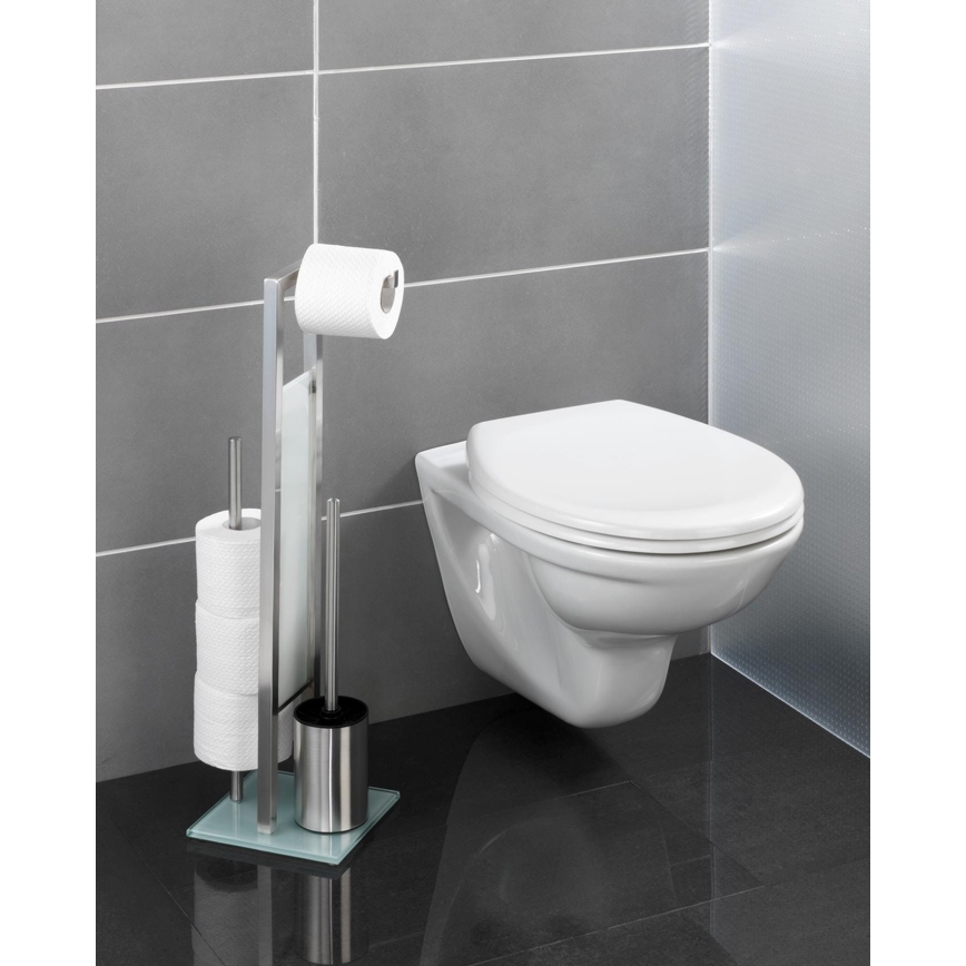 WENKO 21564100 - Szczotka do WC RIVALTA 18x70 cm stal nierdzewna/srebrny/biały/czarny