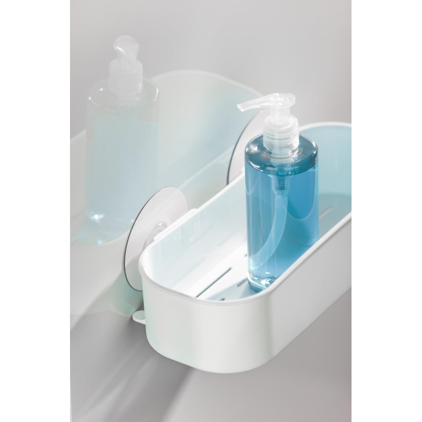 WENKO 21824100 - Półka OSIMO z tworzywa sztucznego, 27 x 12 cm, biała/przezroczysta