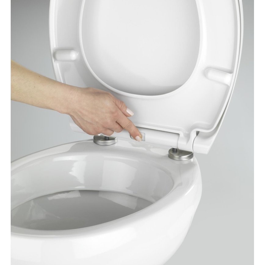 WENKO 21903100-deska WC SAMOS 44,5x37,5 cm biała/srebrna