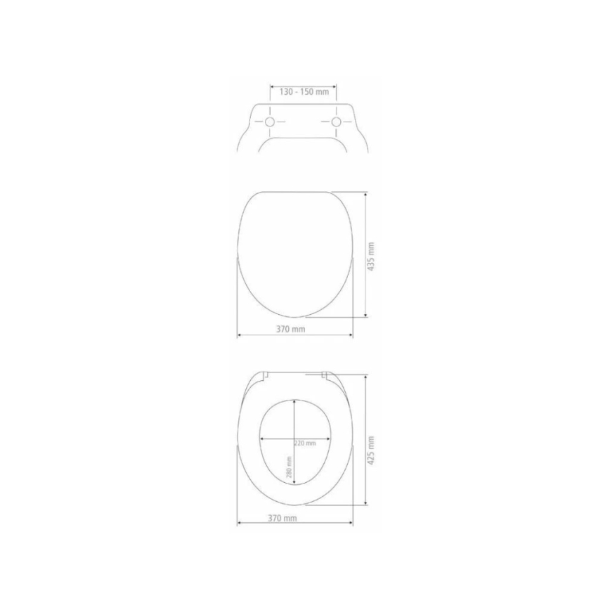 WENKO 21905100 - Deska sedesowa SECURA 37x44 cm biała/szara