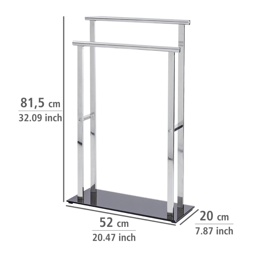 WENKO 22089100 – Wieszak LAVA 52x81,5 cm stal nierdzewna/srebrny/czarny