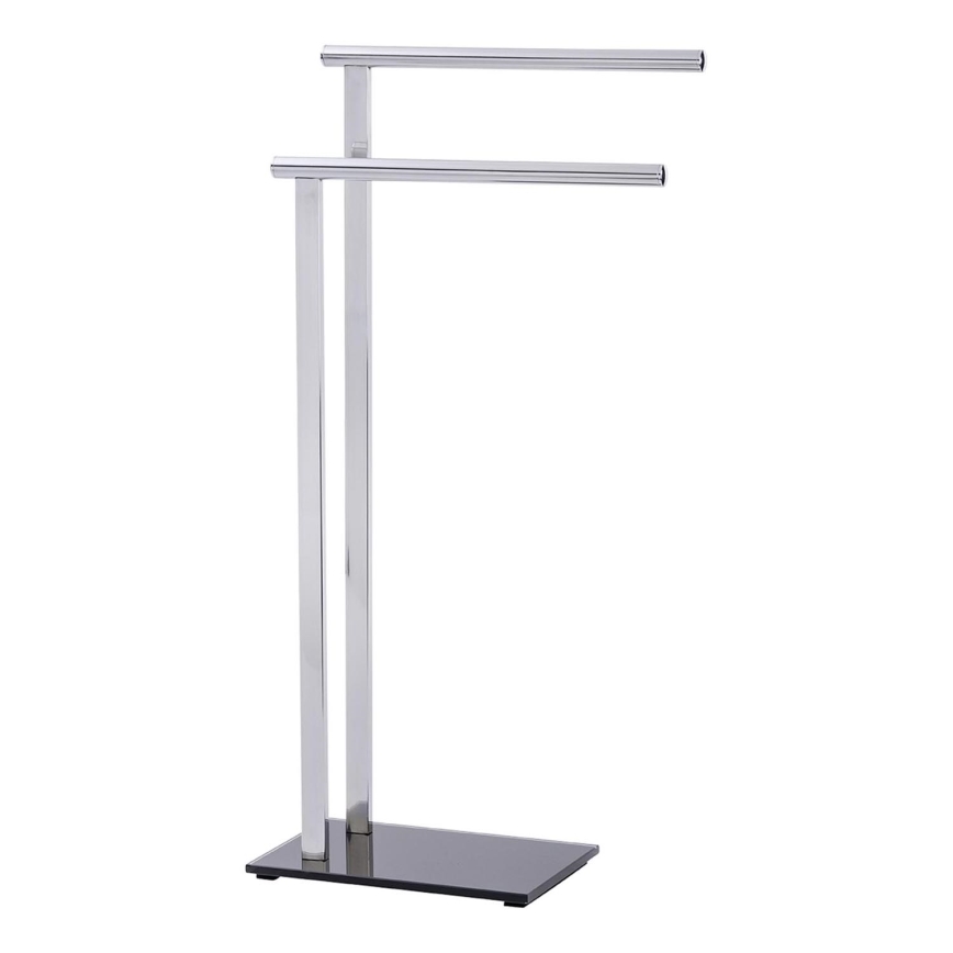 WENKO 22090100 - Stojak na ręczniki LAVA 42x81 cm stal nierdzewna/srebrny/czarny