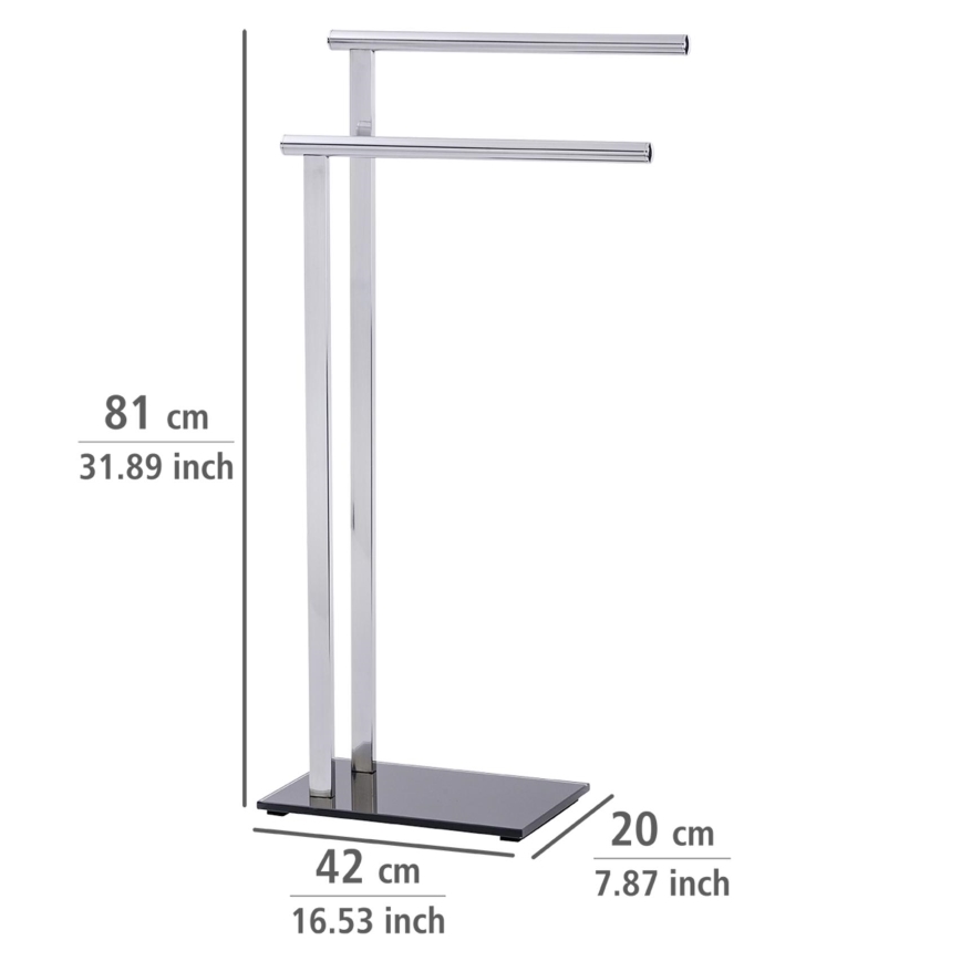 WENKO 22090100 - Stojak na ręczniki LAVA 42x81 cm stal nierdzewna/srebrny/czarny