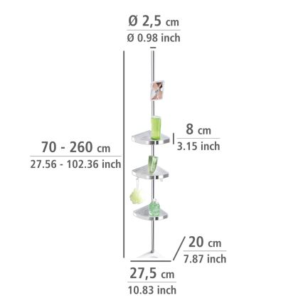 WENKO 22124100 - Element narożny PREMIUM 27,5 x 260 cm, srebrny