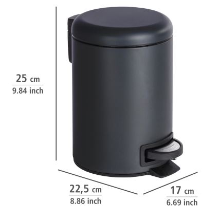 WENKO 22143800 - Kosz LEMAN 17x25 cm czarny