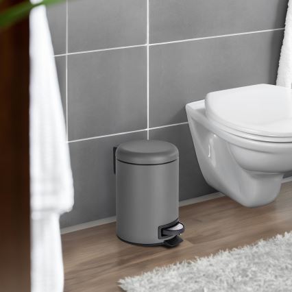 WENKO 22148100 - Kosz LEMAN 17x25 cm szary/czarny