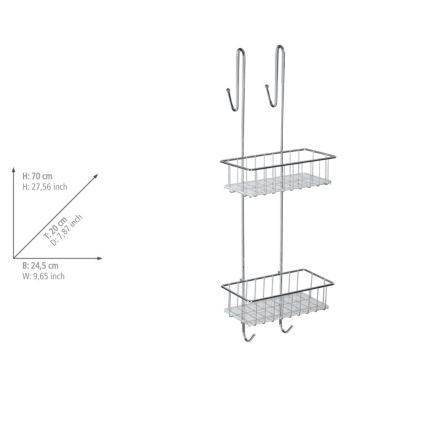 WENKO 22213100 - Stojak ALDO 24,5x70 cm nierdzewny/srebrny