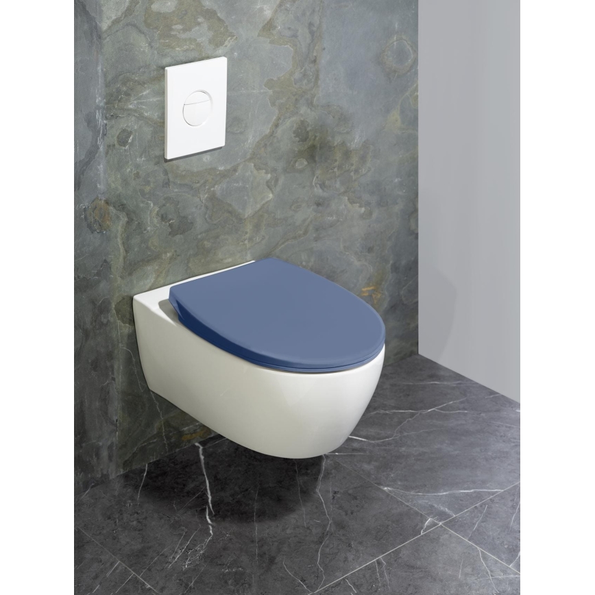WENKO 22403100-WC deska WC SAMOS 44,5x37,5 cm niebieska/srebrna