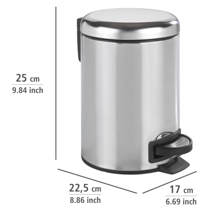 WENKO 22444100 - Kosz LEMAN 17x25 cm stal nierdzewna/srebrny/czarny