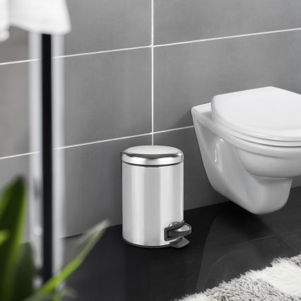 WENKO 22444100 - Kosz LEMAN 17x25 cm stal nierdzewna/srebrny/czarny