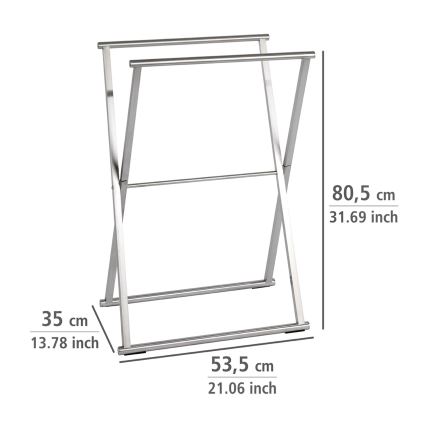 WENKO 22476100 - Stojak na ręczniki LAVA 53,5x80,5 cm stal nierdzewna/srebrny