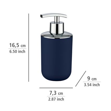 WENKO 22519100 - Dozownik mydła BRASIL 320 ml niebieski/błyszczący chrom