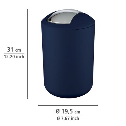 WENKO 22521100 - Kosz na śmieci BRASIL 19,5x31 cm niebieski/błyszczący chrom