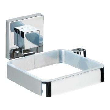 WENKO 22682100 -Uchwyt na suszarkę do włosów VACUUM-LOC QUADRO ED 13,5x14 cm srebrny/chrom