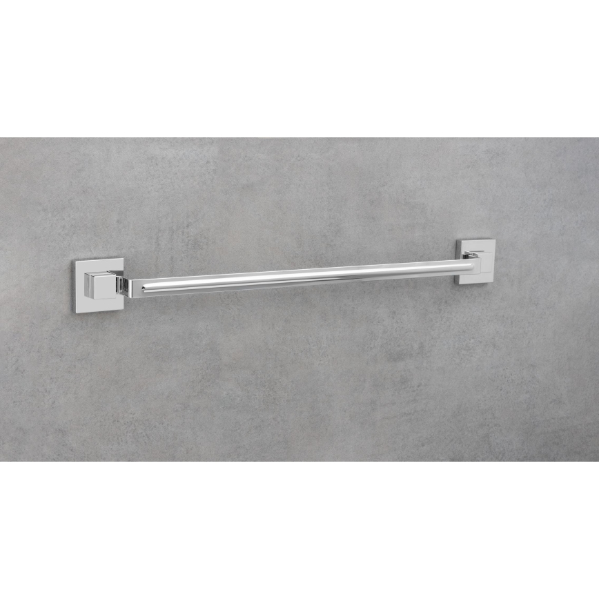 WENKO 22684100-Uchwyt na ręczniki VACUUM-LOC QUADRO ED 60,5x6 cm srebrny/błyszczący chrom