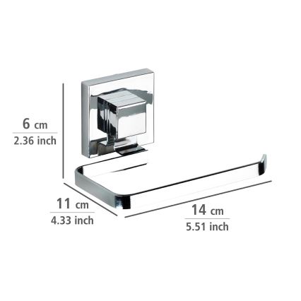 WENKO 22687100 - Uchwyt na papier toaletowy VACUUM-LOC QUADRO ED 14x11 cm chrom błyszczący