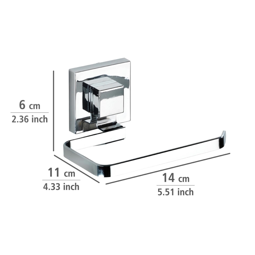 WENKO 22687100 - Uchwyt na papier toaletowy VACUUM-LOC QUADRO ED 14x11 cm chrom błyszczący