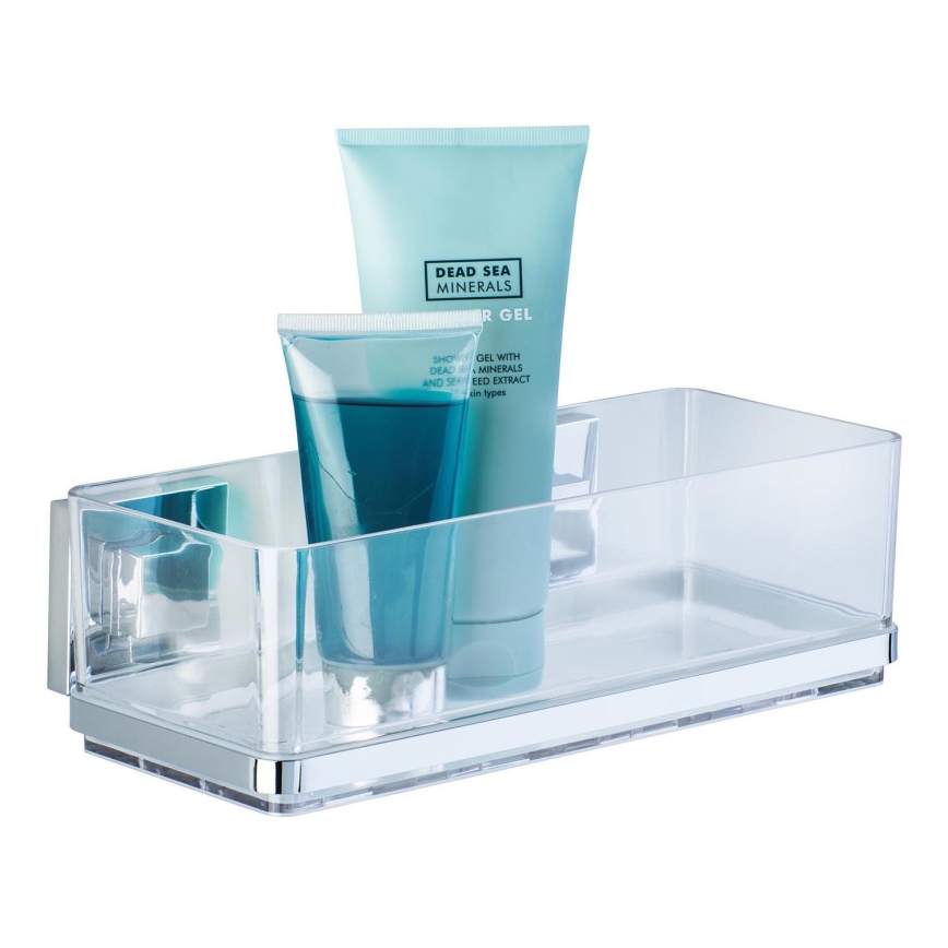 WENKO 22692100-Półka VACUUM-LOC QUADRO ED 25,5x14 cm srebrna/przezroczysta