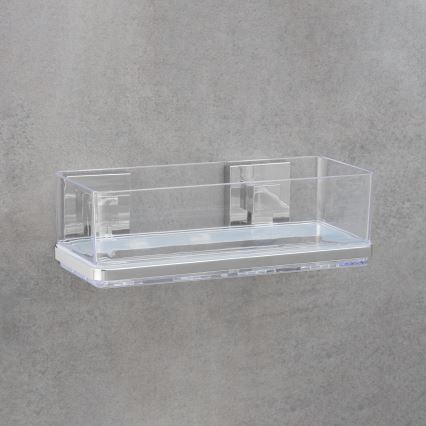 WENKO 22692100-Półka VACUUM-LOC QUADRO ED 25,5x14 cm srebrna/przezroczysta