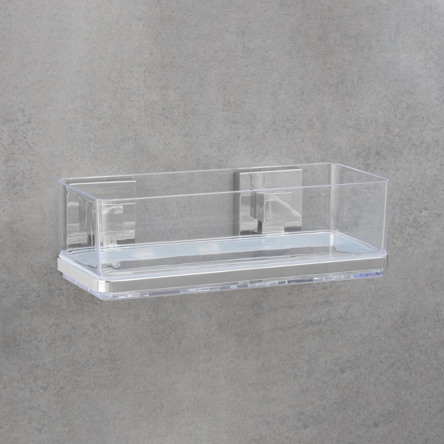 WENKO 22692100-Półka VACUUM-LOC QUADRO ED 25,5x14 cm srebrna/przezroczysta