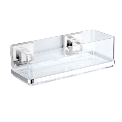 WENKO 22692100-Półka VACUUM-LOC QUADRO ED 25,5x14 cm srebrna/przezroczysta