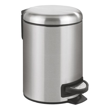 WENKO 22702100 - Kosz na śmieci LEMAN 17x25 cm stal nierdzewna/satynowany/czarny