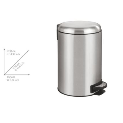 WENKO 22703100 - Kosz LEMAN 25x38 cm stal nierdzewna/satyna/czarny