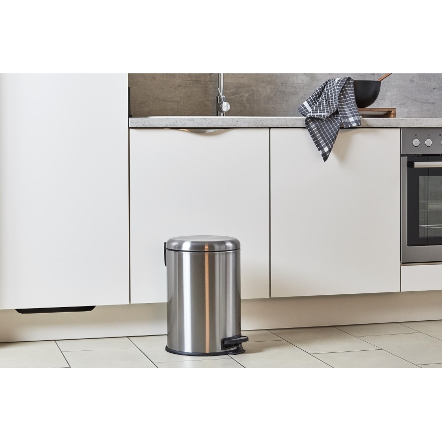 WENKO 22704100 - Kosz LEMAN 30,5x44 cm stal nierdzewna/satynowy/czarny