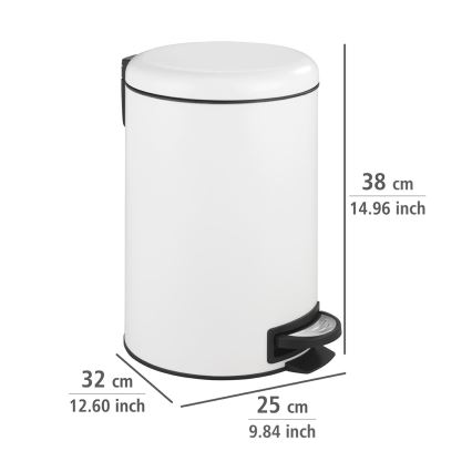 WENKO 22707100 - Kosz na śmieci LEMAN 25x38 cm biały/czarny