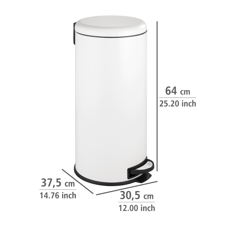 WENKO 22709100 - Kosz LEMAN 30,5x64 cm biały/czarny