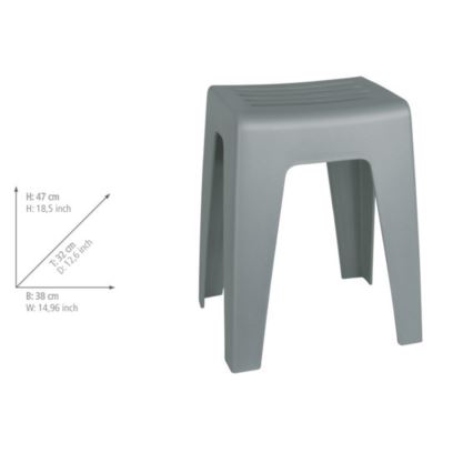 WENKO 22944100 - Stołek KUMBA 38x47 cm szary