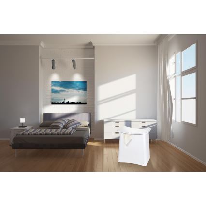 WENKO 22949100 - Stołek WING 45x48 cm biały/czarny