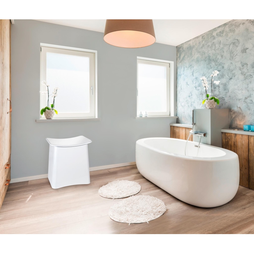 WENKO 22949100 - Stołek WING 45x48 cm biały/czarny